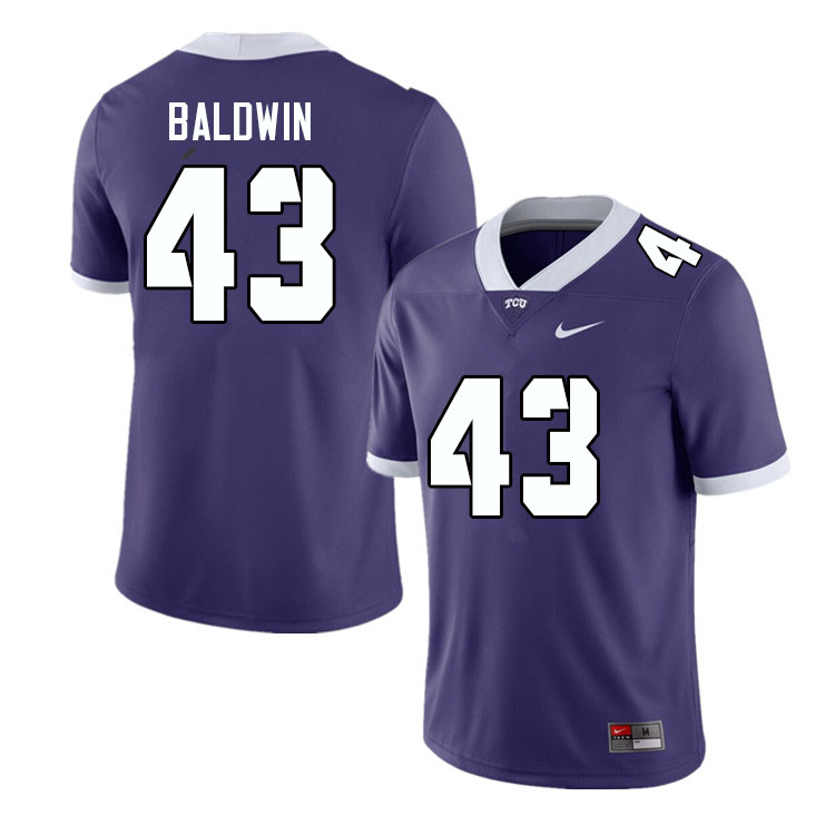 Men #43 Blake Baldwin TCU Horned Frogs College Football Jerseys Sale-Purple